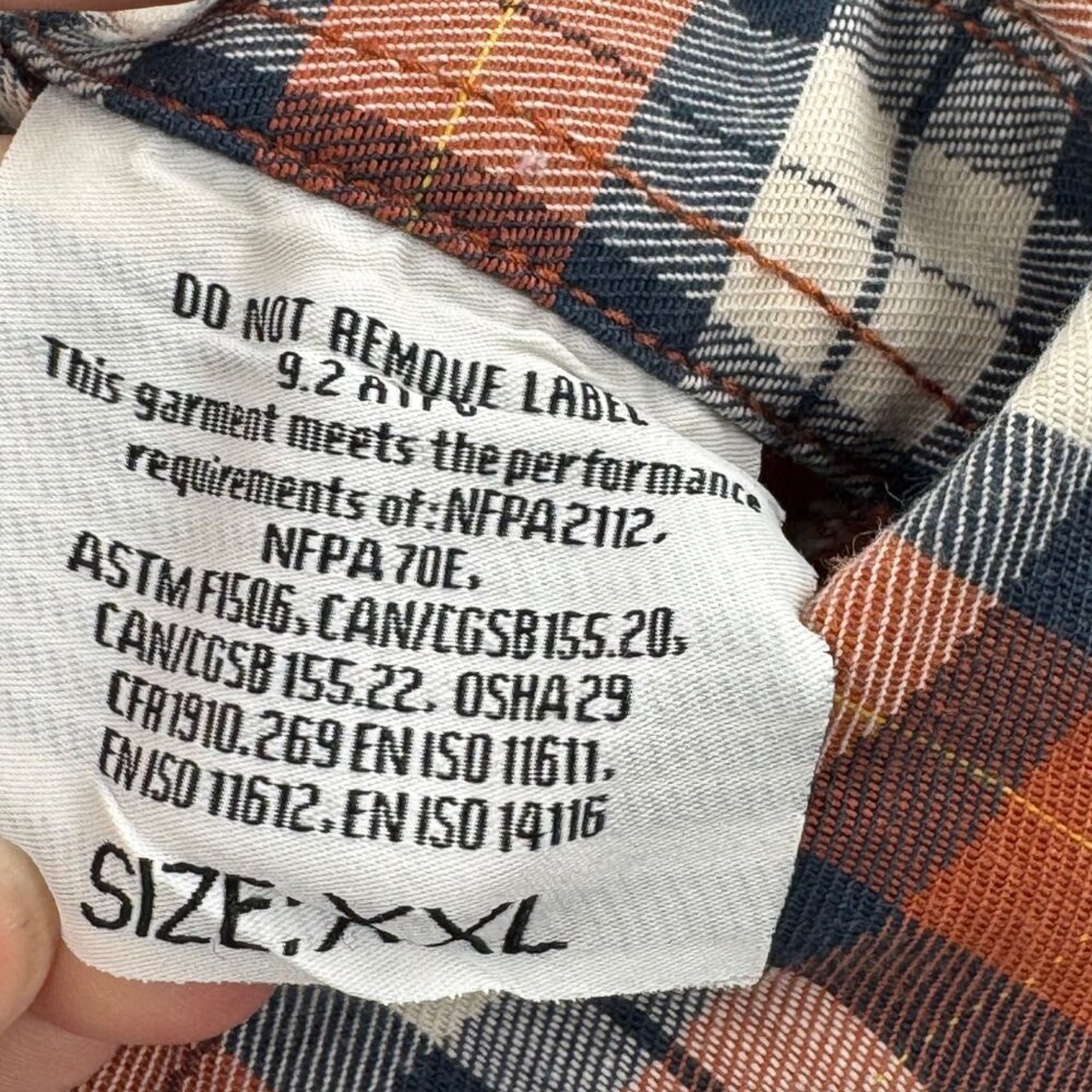 Wolverine Flame Resistant Plaid Button Down Shirt… - image 4